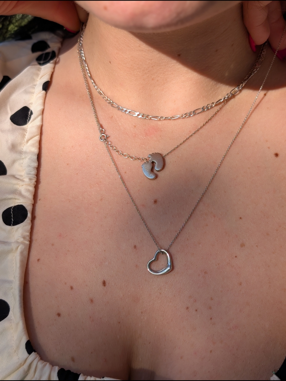 Tiffany & Co. Peretti 925 Sterling Silver Open Heart Pendant Cable Necklace